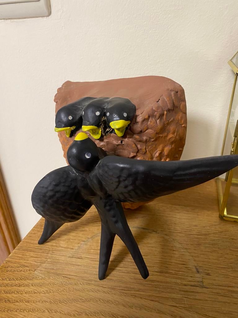 Famille hirondelles muralou a poser excellent état, Antiquités & Art, Enlèvement ou Envoi