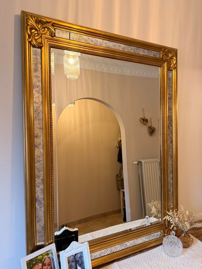 Grote vintage Deknudt Mirrors spiegel – Made in Belgium, Ophalen, Rechthoekig, 50 tot 100 cm, 100 tot 150 cm