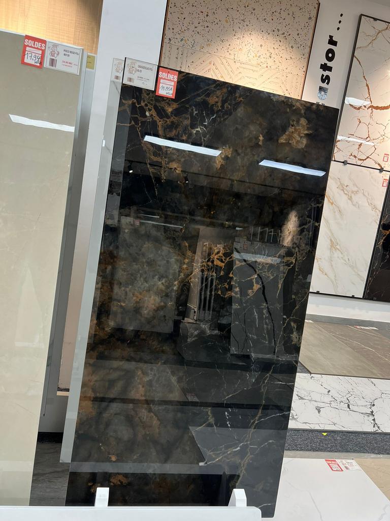 ✅ Carrelage 60x120 marbré Noir POLI rectifié 1er choix ❗️, Bricolage & Construction, Enlèvement, Neuf