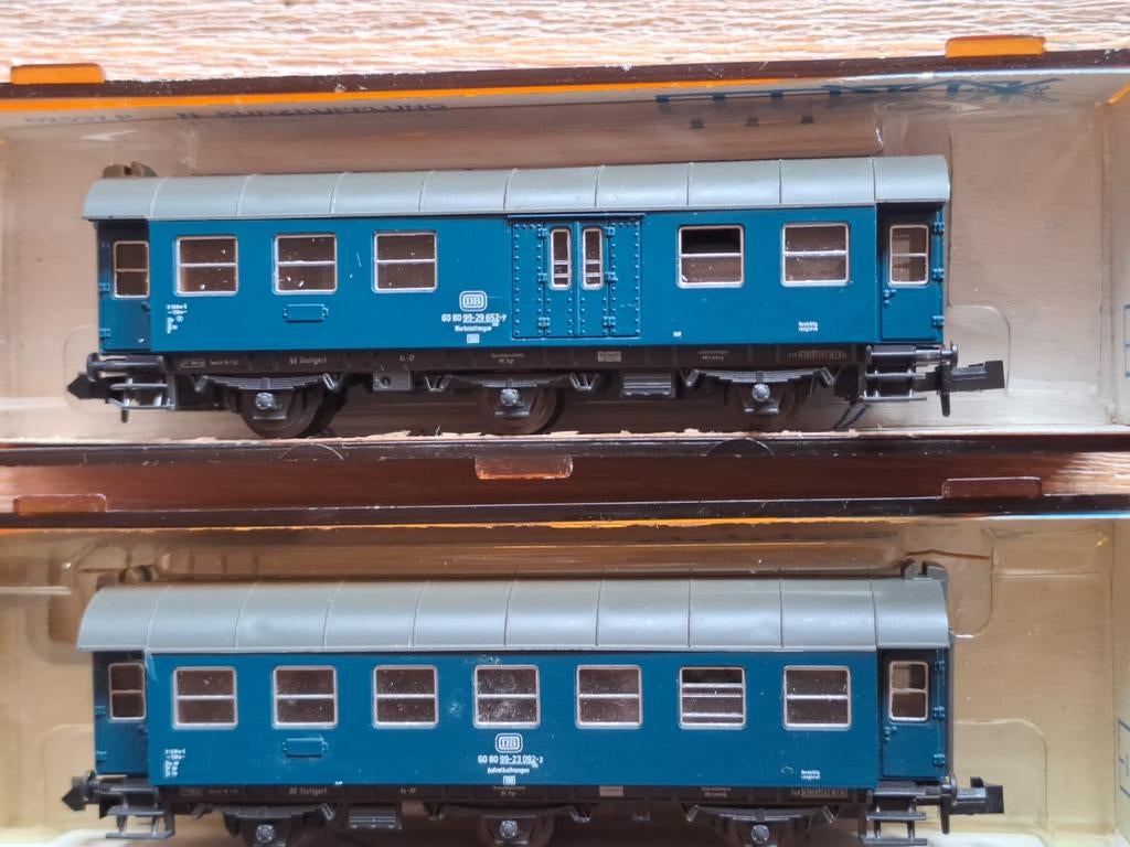 Roco N Track 2 x blue bauzugwagen ovp, Enlèvement ou Envoi, Roco