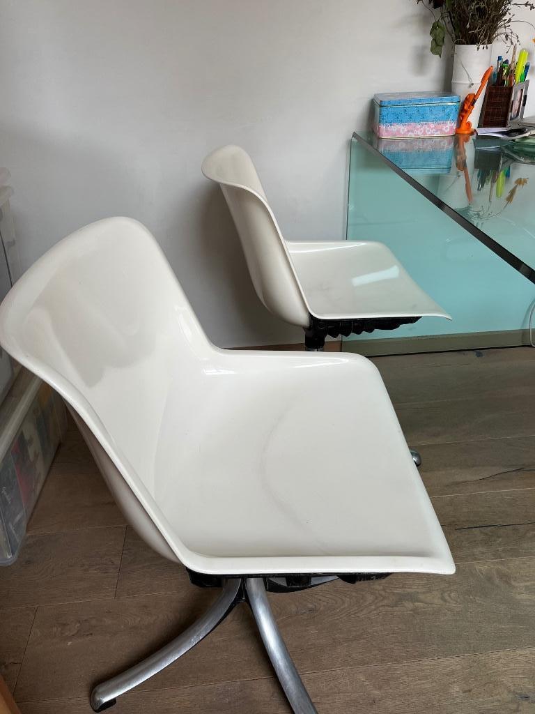 Set van 4 bureaustoelen van Tecno, Maison & Meubles, Beige, Enlèvement, Utilisé, Chaise de bureau