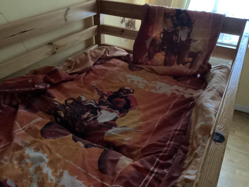 Flanellen dekbedovertrek 1 persoons 90 x 200, Gebruikt, Dekbedovertrek, Oranje, Ophalen of Verzenden