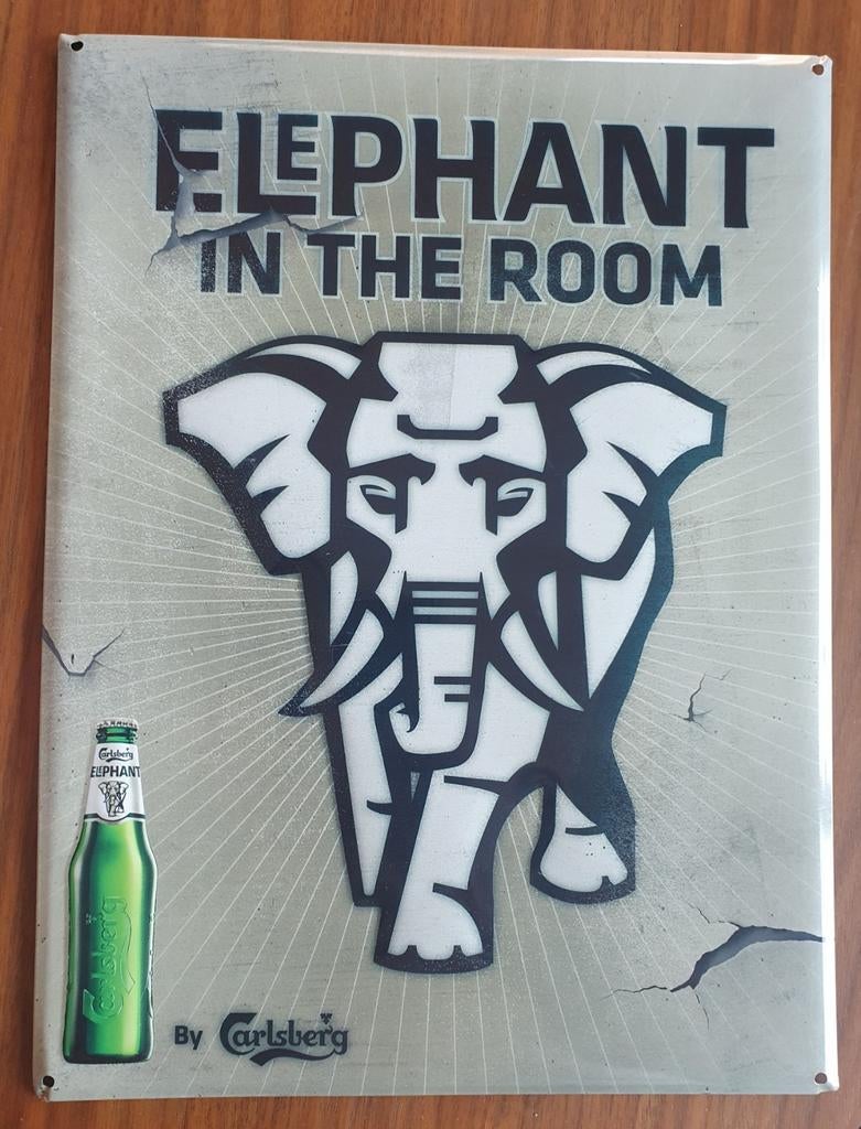 Panneau d'affichage en métal - Carlsberg -, Collections, Marques & Objets publicitaires, Enlèvement ou Envoi, Utilisé, Panneau publicitaire