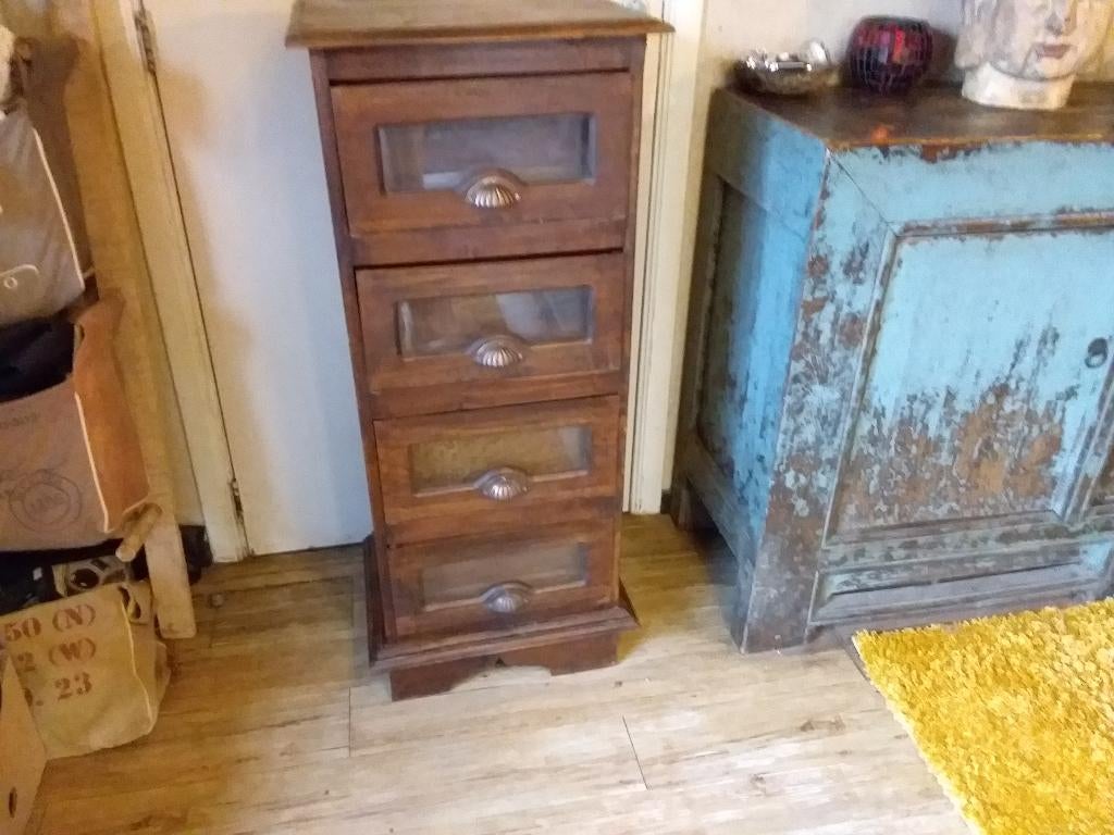 Vintage Indonesisch ladekast, Huis en Inrichting, Ophalen, Minder dan 50 cm, Gebruikt, Indonesisch/ koloniaal/ vintage