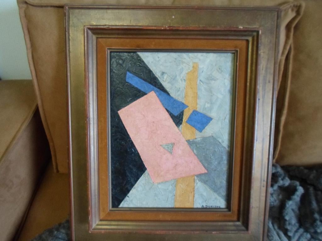 Huile sur toile cubiste de A. Dioklevic 600 euros, Antiquités & Art, Enlèvement