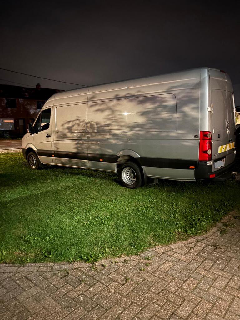 Te koop: Volkswagen Crafter TDI Extra Lang – Topstaat, Auto's, Bluetooth, Volkswagen, Diesel, Grijs