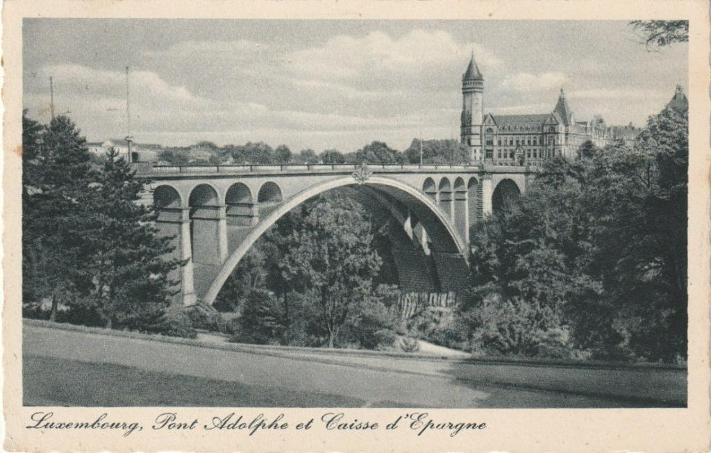 LUXEMBOURG   PONT ADOLPHE ET CAISSE D EPARGNE  1952, Enlèvement ou Envoi, 1940 à 1960, Affranchie, Belgique et Luxembourg
