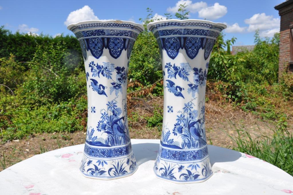 D paire de grands vases boch chambre des peintres, Antiquités & Art, Enlèvement ou Envoi