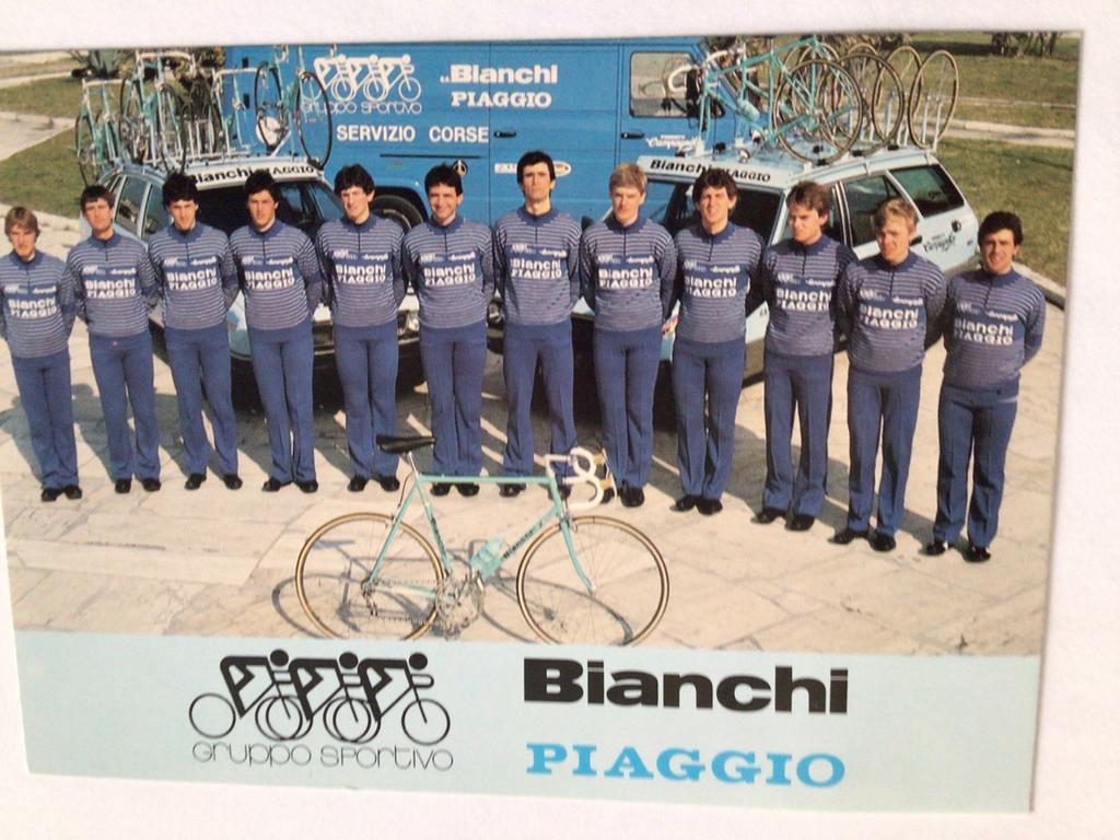 Wielerkaart 1980 team bianchi baronchelli contini piva, Verzenden, Zo goed als nieuw
