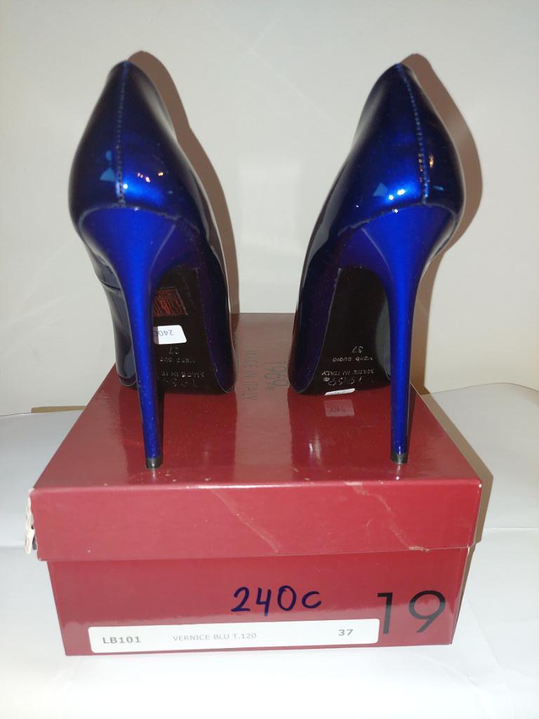 240C* 1969 sexy blauwe volledig leren pumps met hoge hakken, Kleding | Dames, Pumps, Nieuw, Verzenden, Blauw