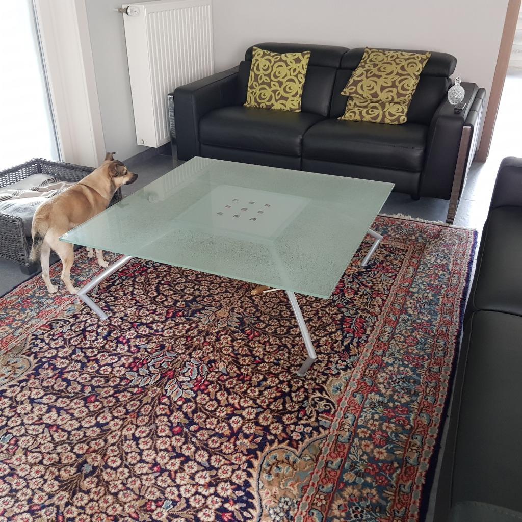 salontafel in nieuwstaat, Huis en Inrichting, Ophalen, Vierkant, Zo goed als nieuw, Metaal