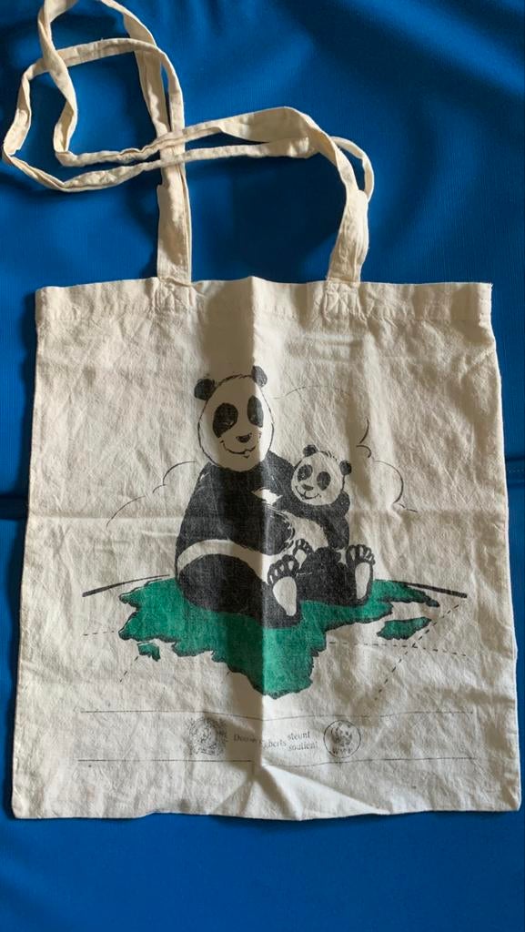 Linnen boodschappentas - pandabeertjes. WWF., Ophalen, Zo goed als nieuw