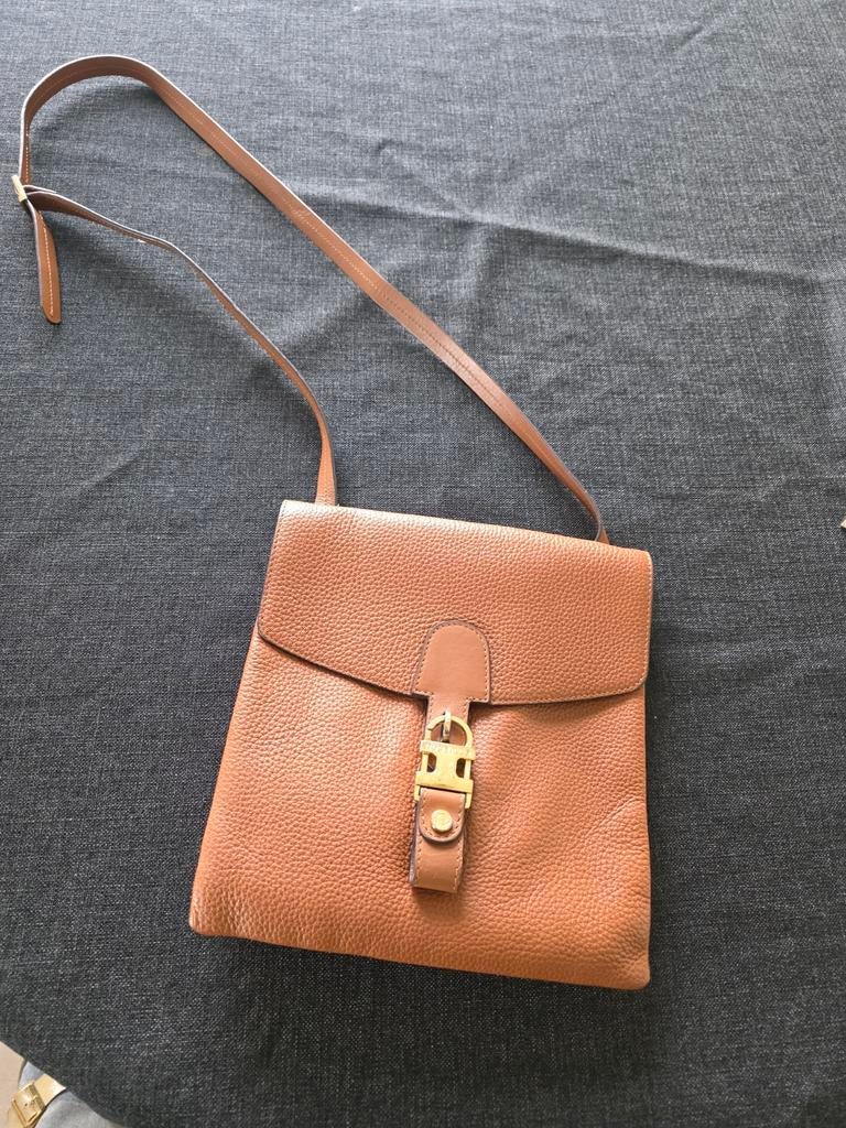 Camel leder handtas, Ophalen of Verzenden