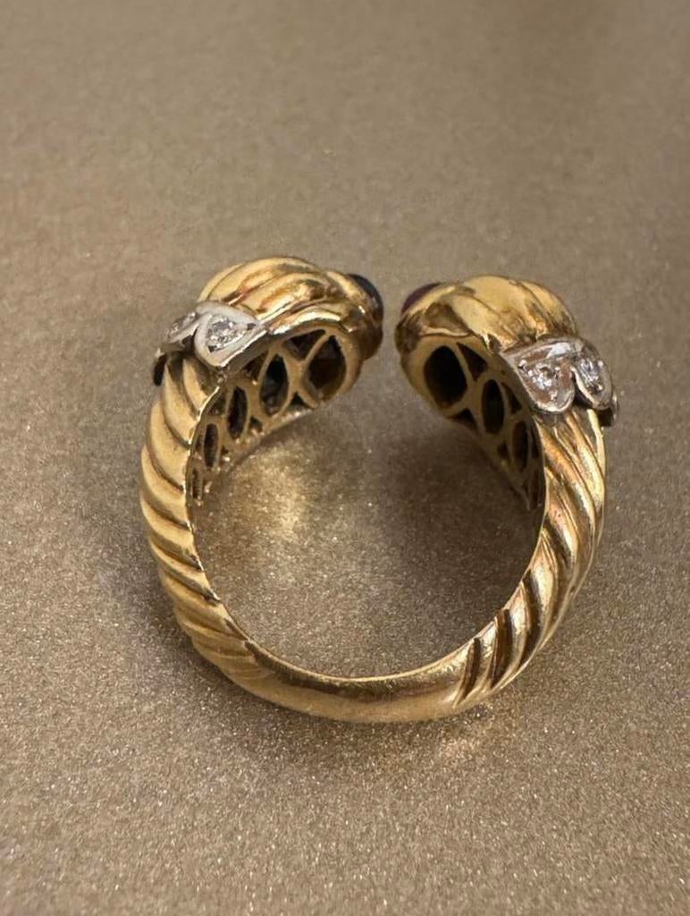 Bague en or avec diamants rubis et saphir, Bijoux, Sacs & Beauté, Enlèvement, Comme neuf, Or, Or