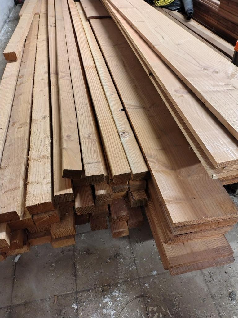 Balk Lariks Douglas hout, Doe-het-zelf en Bouw, Hout en Planken, Ophalen, 25 tot 50 mm, Grenen, Nieuw