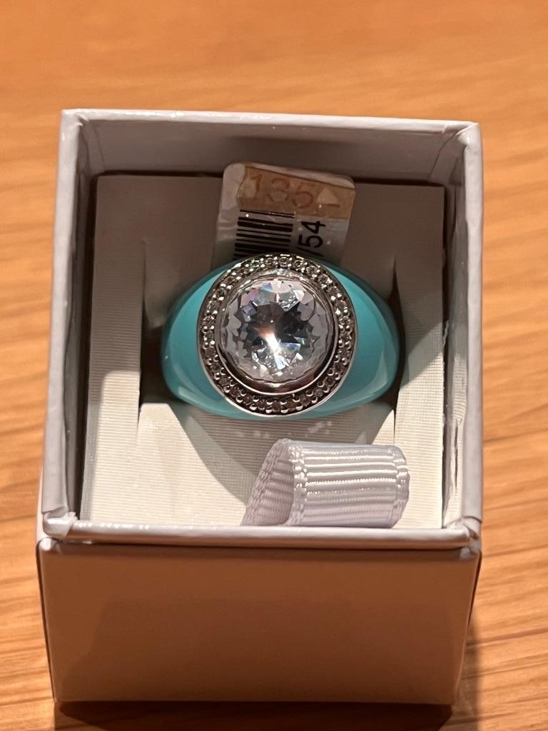 Zeer mooie Ti sento ring zilver, Bijoux, Sacs & Beauté, Neuf, Autres couleurs, Avec cristal, Enlèvement