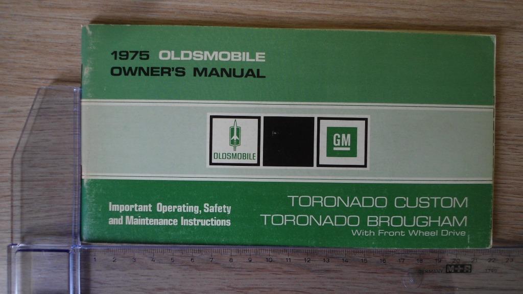 Oldsmobile Toronado 1975. Manuel du propriétaire., Enlèvement ou Envoi