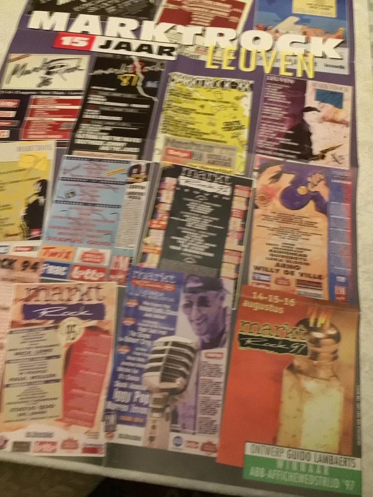 Marktrock Leuven 1982 tot 1997 op 1 poster Guido Lambaerts, Verzamelen, Posters, Ophalen of Verzenden