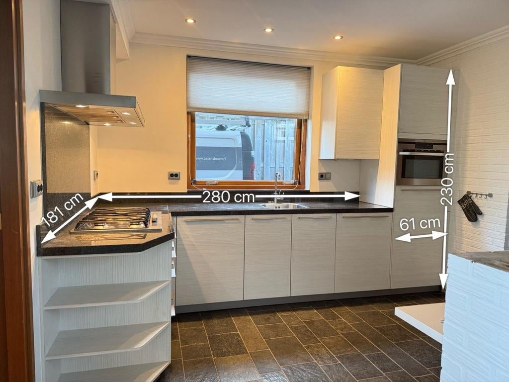 #5 L-vormige keuken, Huis en Inrichting, Ophalen, Graniet of Steen, Hoekkeuken