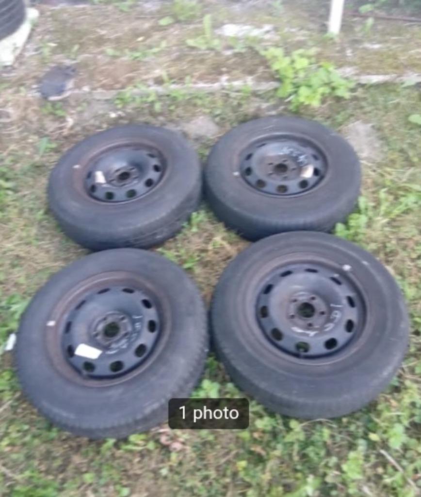 4 originele Golf 4 SDI 14 inch stalen velgen (5×100), Ophalen, Gebruikt, Seat