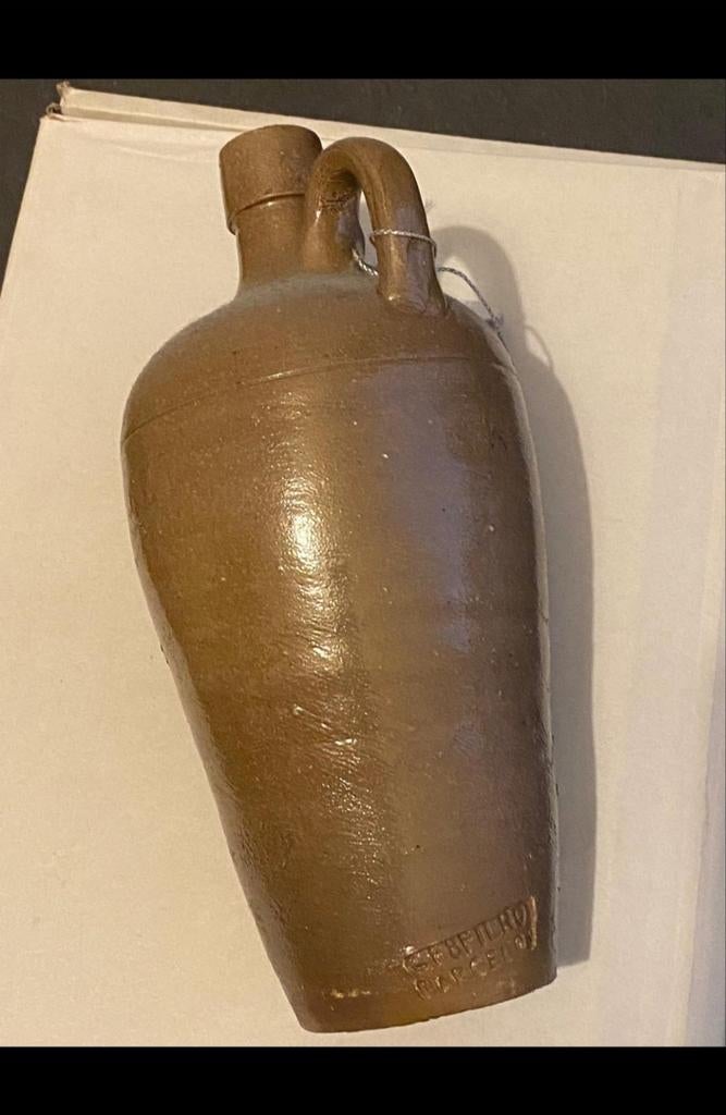 Ancienne bouteille en grès vernissé CF & Pilho Barcelos, Enlèvement ou Envoi