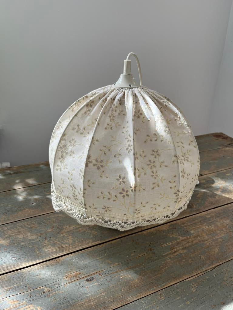 VINTAGE RETRO HANGLAMP LAMPENKAP  STOF, Antiek en Kunst, Ophalen of Verzenden