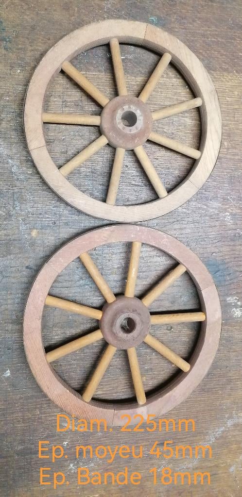 Antieke houten wielen, Verzenden, Gebruikt, Duw- of Trekspeelgoed