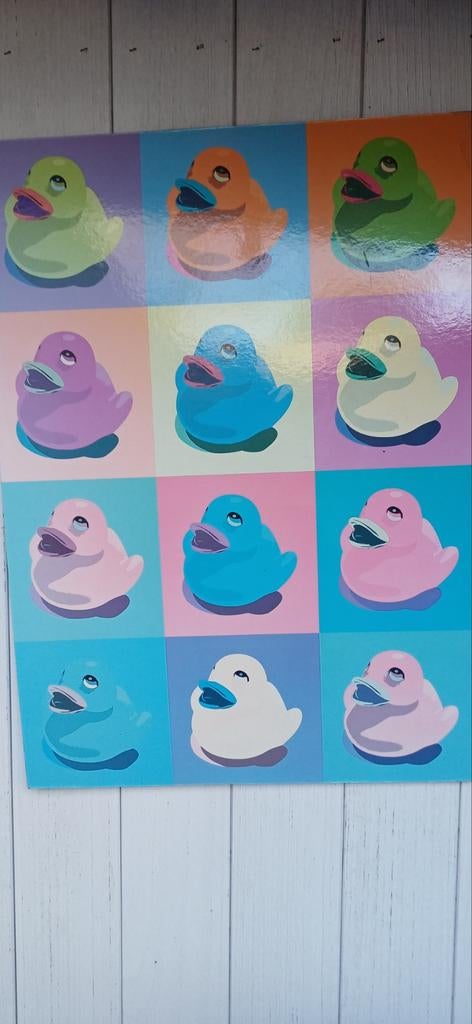GRATIS kader met eendjes kleur afgetrokken door zon, Huis en Inrichting, Ophalen