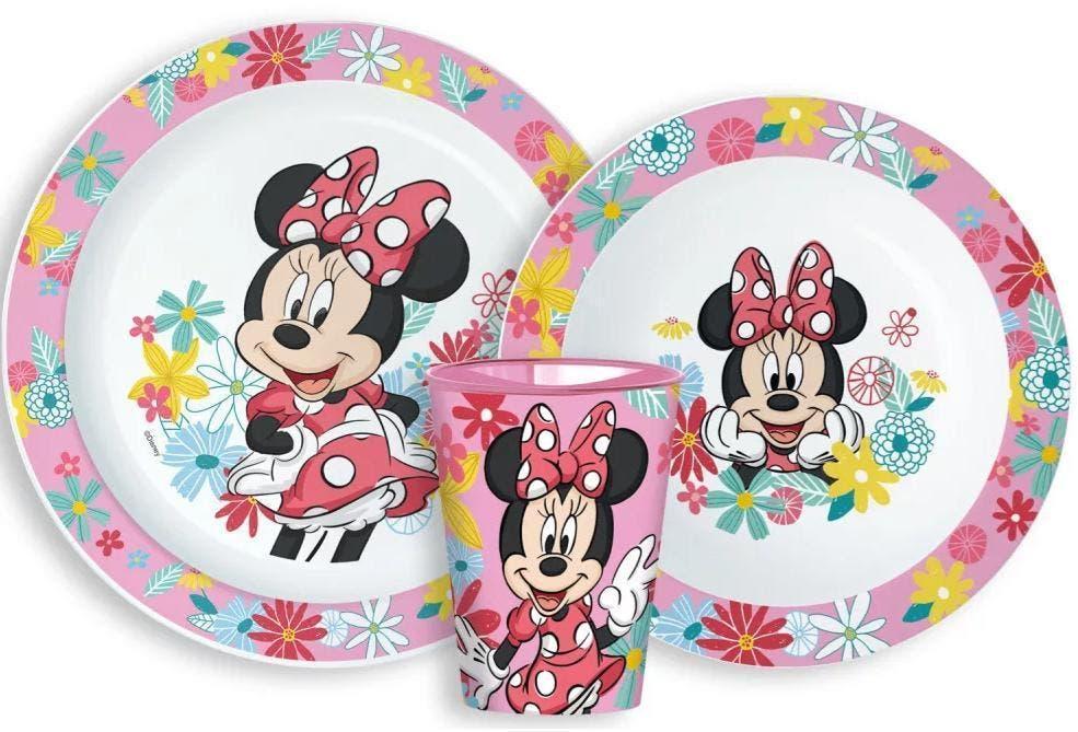 Minnie Mouse Kinderservies met Beker - Magnetron Eetsetje, Ophalen of Verzenden, Nieuw