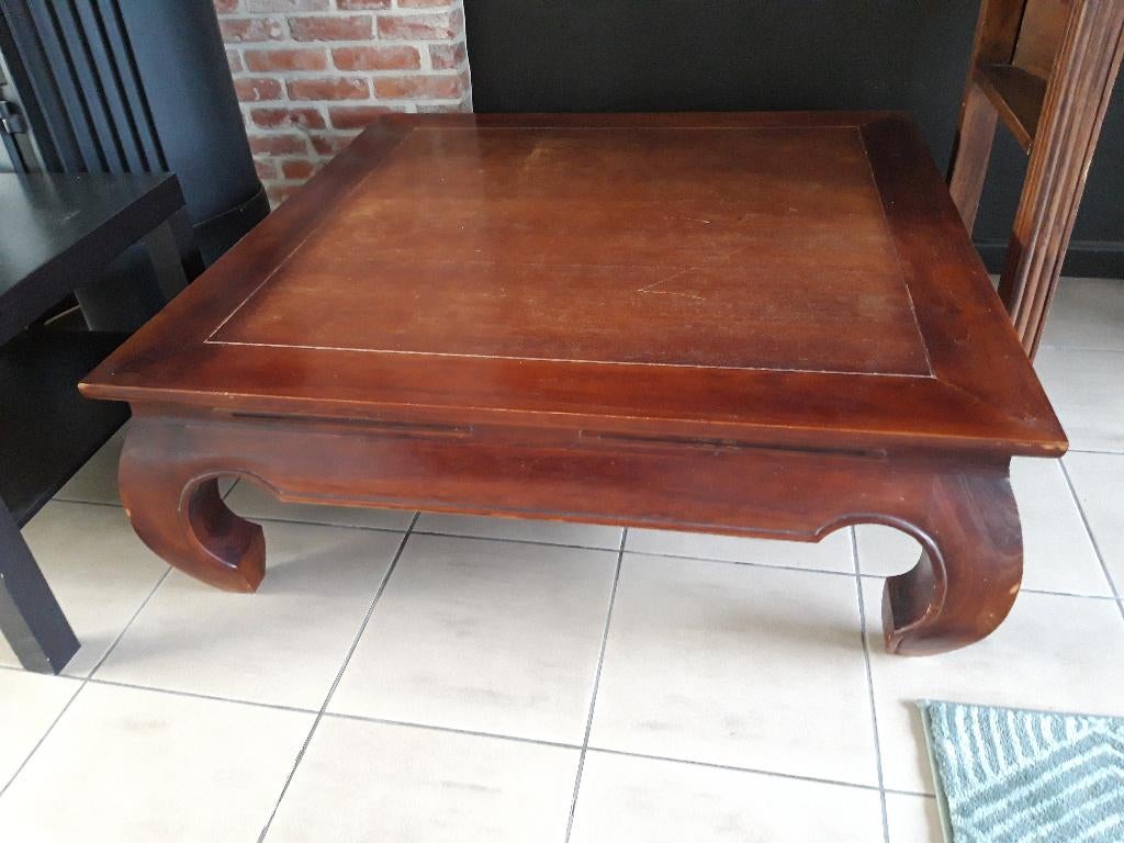 Indische salontafel, Ophalen, 50 tot 100 cm, Vierkant, 50 tot 100 cm