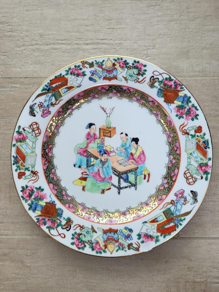 Chinees bord uit de Rose familie, Antiek en Kunst, Ophalen