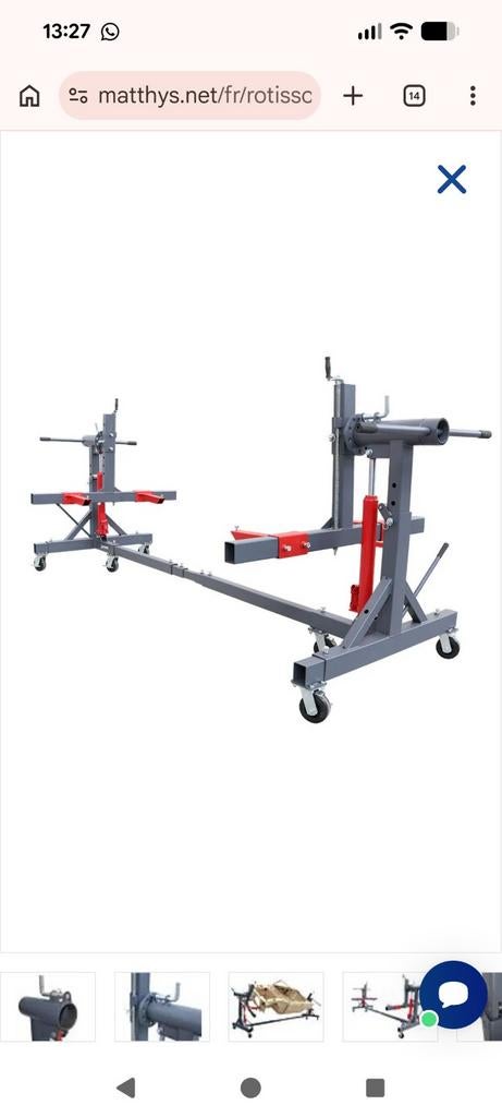 RÔTISSOIRE MOBILE PIVOTANTE USAGE INTENSIF, Enlèvement ou Envoi