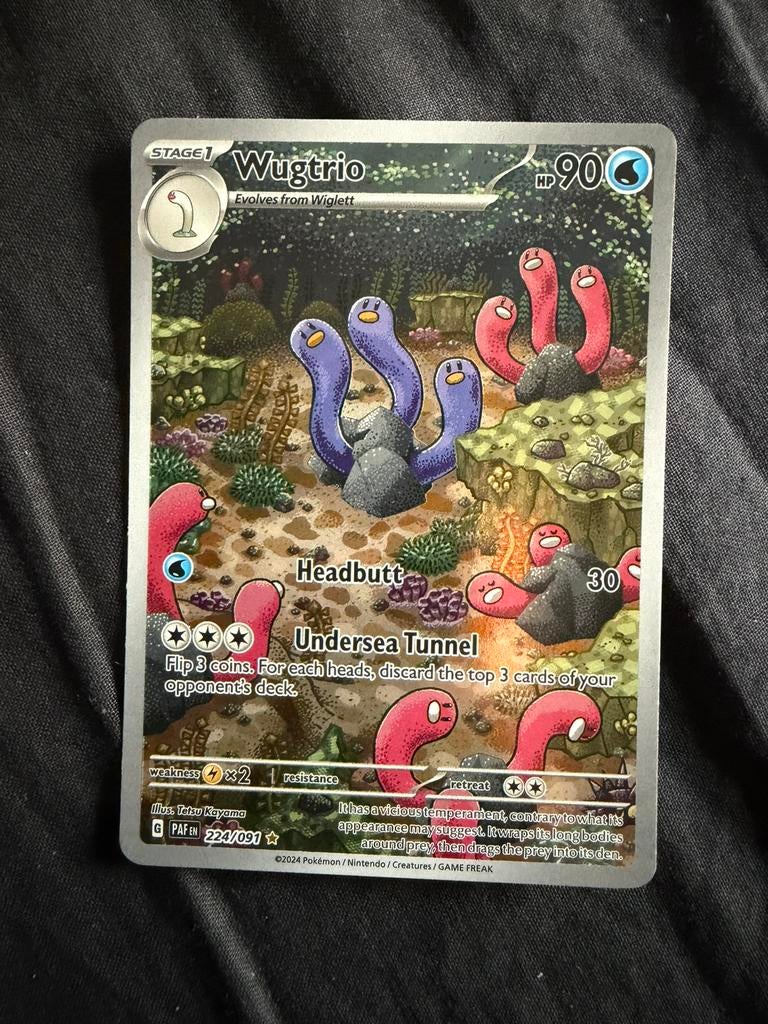 Wugtrio IR (Paldean Fates), Hobby en Vrije tijd, Ophalen of Verzenden, Zo goed als nieuw, Losse kaart, Foil