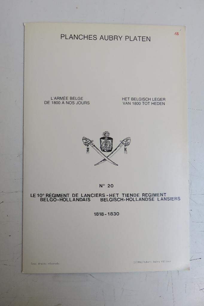 Robert Aubry bestuur: Lansiers Regiment, Ophalen of Verzenden, Landmacht, Overige typen