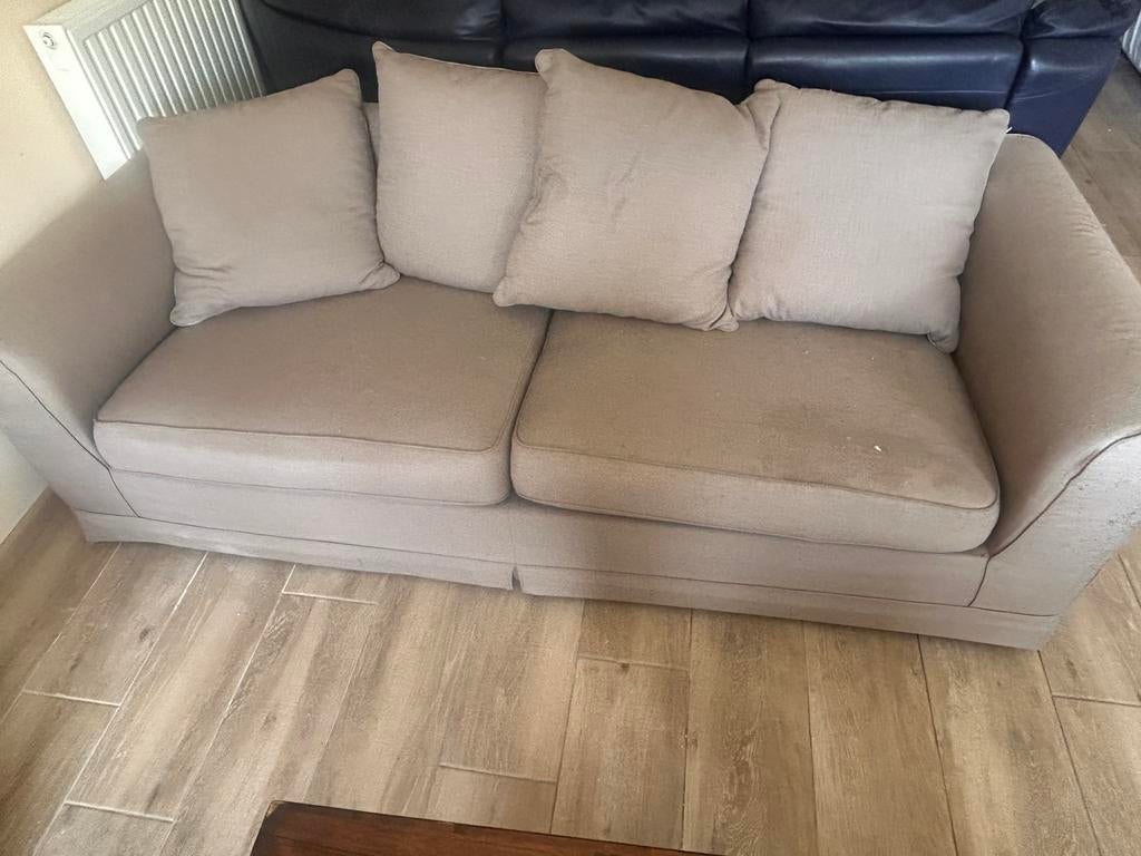 Beige 3/4 zit., Enlèvement, Utilisé, Tissus, Trois personnes