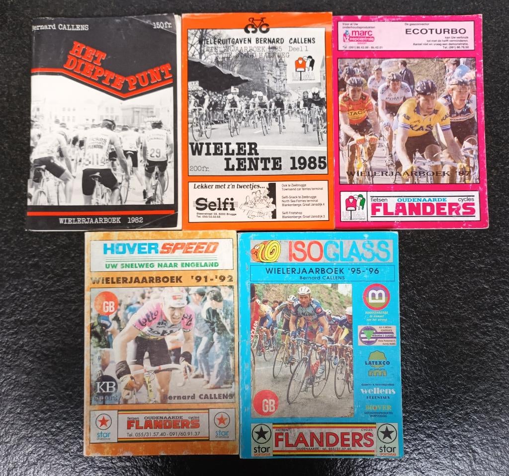 Lot d'annuaires de cyclisme (5 pièces), Envoi, Utilisé, Bernard Callens, Course à pied et Cyclisme