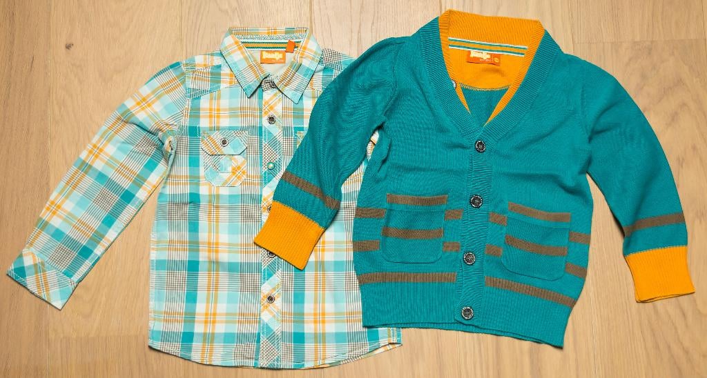 Groen geruit hemd/cardigan (Viktor) JBC, maat 104, Garçon, Enlèvement ou Envoi, Ensemble, Utilisé