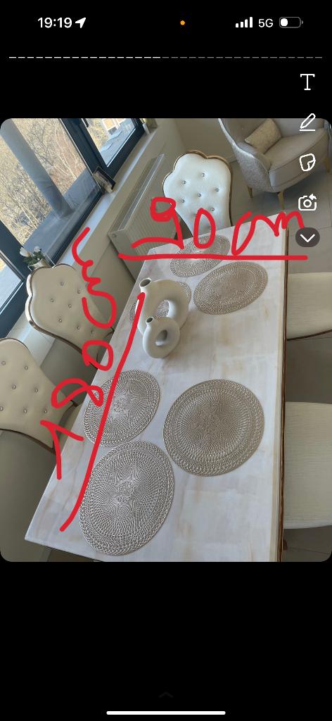 Salle à manger complète avec 6 chaises anti taches, Maison & Meubles, Salles à manger complètes, Comme neuf, 6 à 8 chaises, Enlèvement