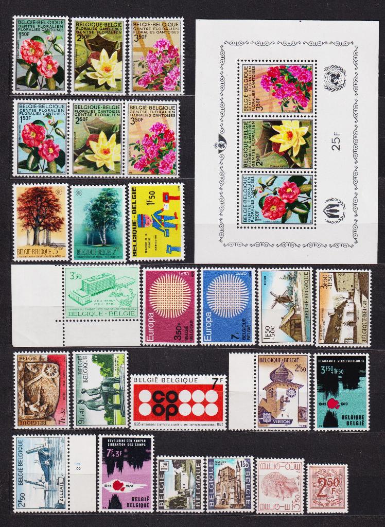 Belgique 1970 année complète avec 5 carnets FDC gratuit **, Timbres & Monnaies, Envoi, Non oblitéré, Neuf