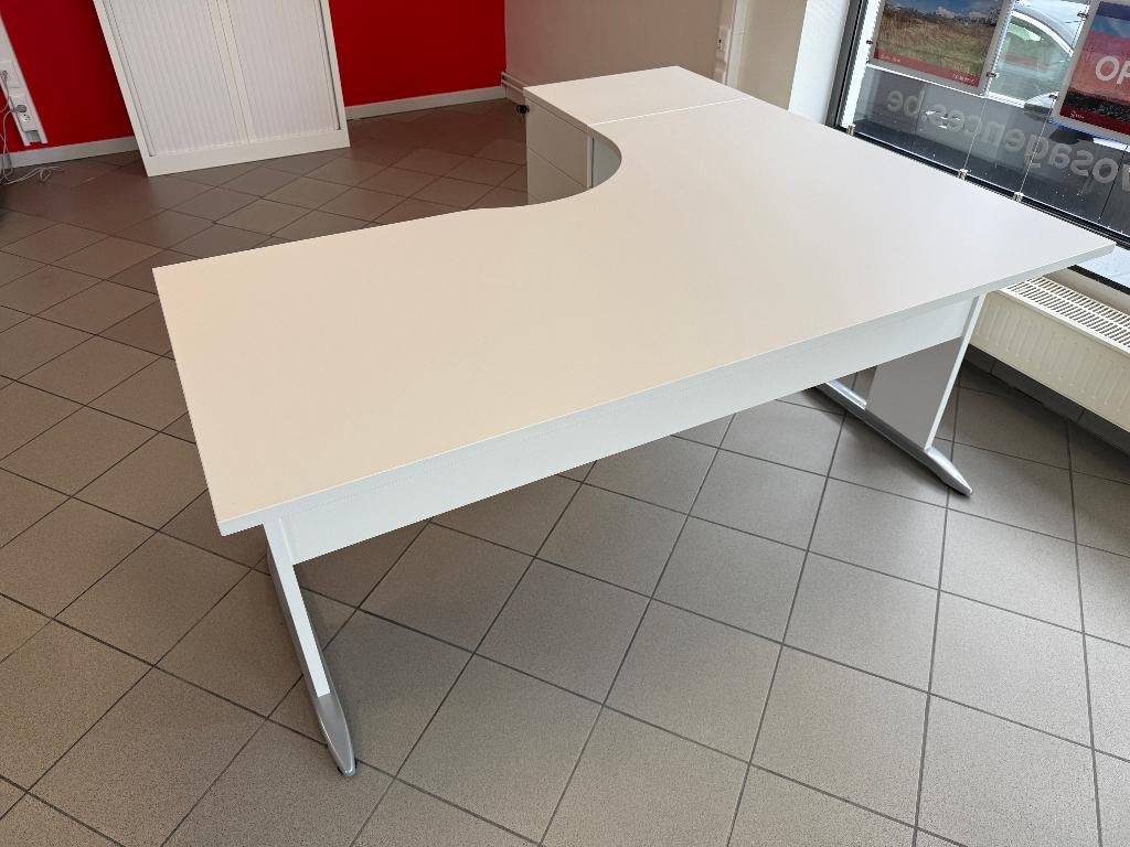 Bureau blanc For'Styl 180x120 avec bloc tiroirs, Enlèvement, Comme neuf, Bureau
