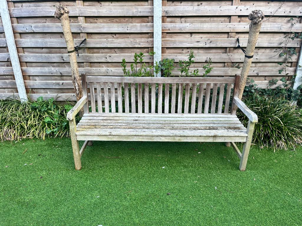 Teakhouten tuinbank, Tuin en Terras, Tuinbanken, Ophalen, Gebruikt, Teakhout