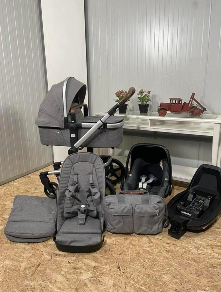Joolz Day+kinderwagen / Radiant grey  4-in-1 Compleet Set, Kinderen en Baby's, Buggy's, Zo goed als nieuw, Maxi-Cosi, Regenhoes