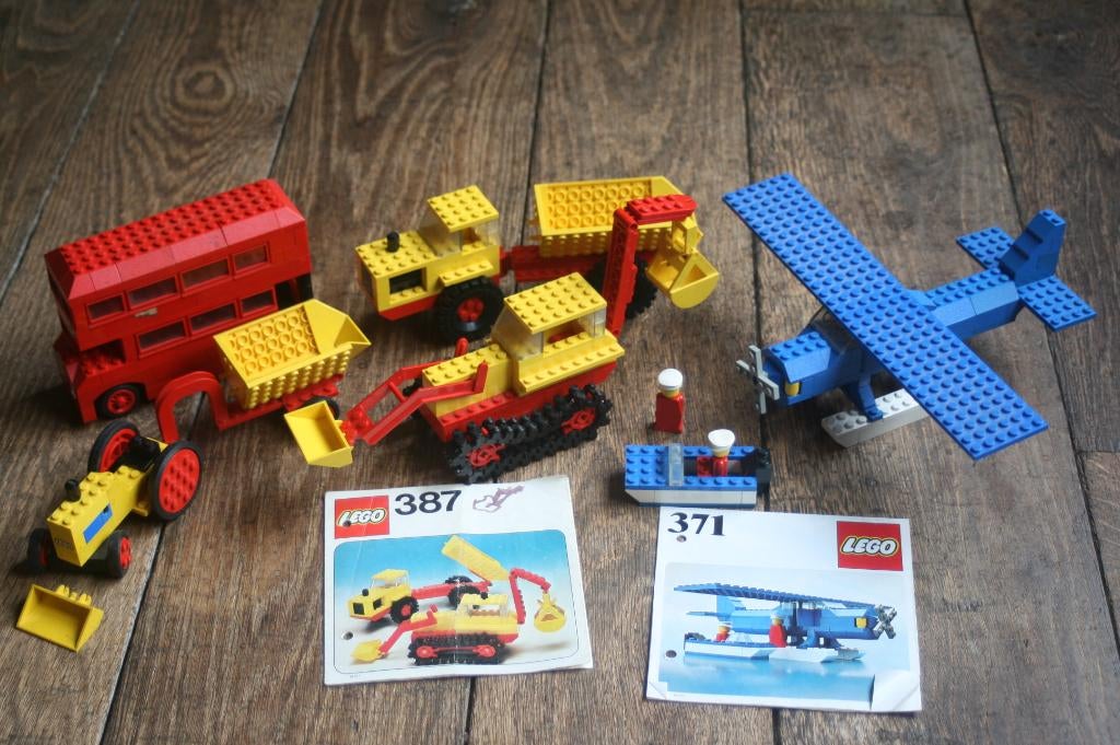 Lego 387, 371, 378 en 384 + handleiding (jaren 70), Kinderen en Baby's, Speelgoed | Duplo en Lego, Ophalen, Zo goed als nieuw