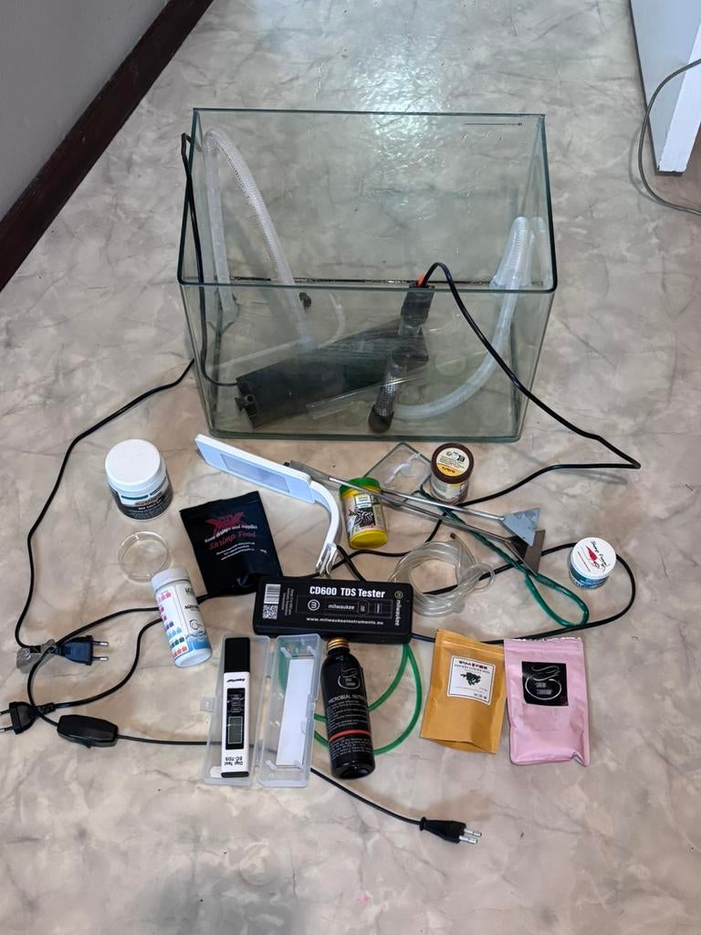 Compleet shrimp aquarium set + accessoires, Dieren en Toebehoren, Vissen | Aquaria en Toebehoren, Ophalen, Inclusief toebehoren