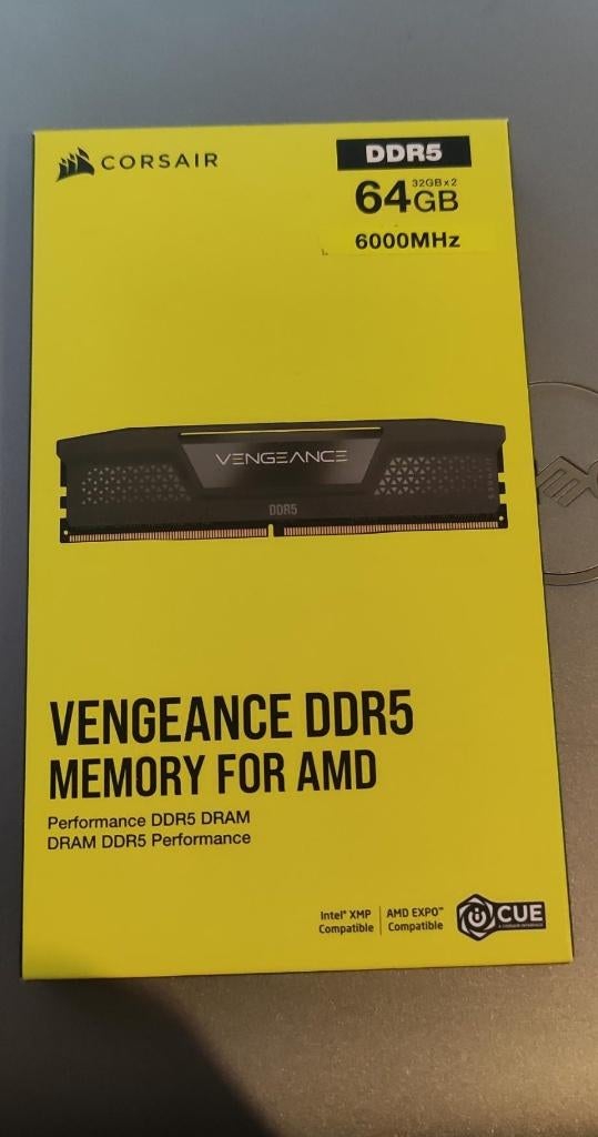 NIEUW 64gb (2x 32gb) corsair vengeance RAM 6000Mhz DDR5, Nieuw, Ophalen of Verzenden, Desktop, DDR5