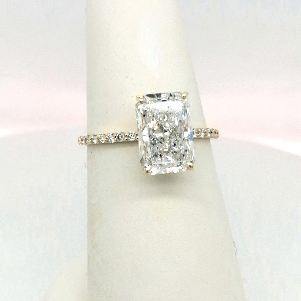 NIEUWE!! Geelgouden ring14 kt met lab-grown hoofddiamant, Handtassen en Accessoires, Ringen, Ophalen, Nieuw