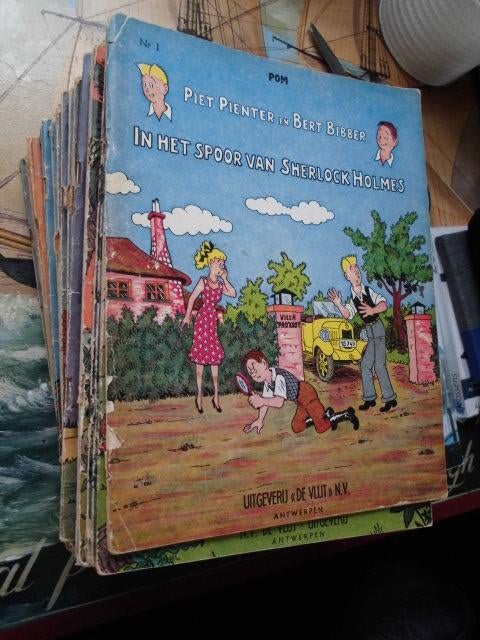 Piet Pienter Bert Bibber, nietjes strips, geen 1ste drukken, Meerdere stripboeken, Ophalen of Verzenden, Gelezen, POM