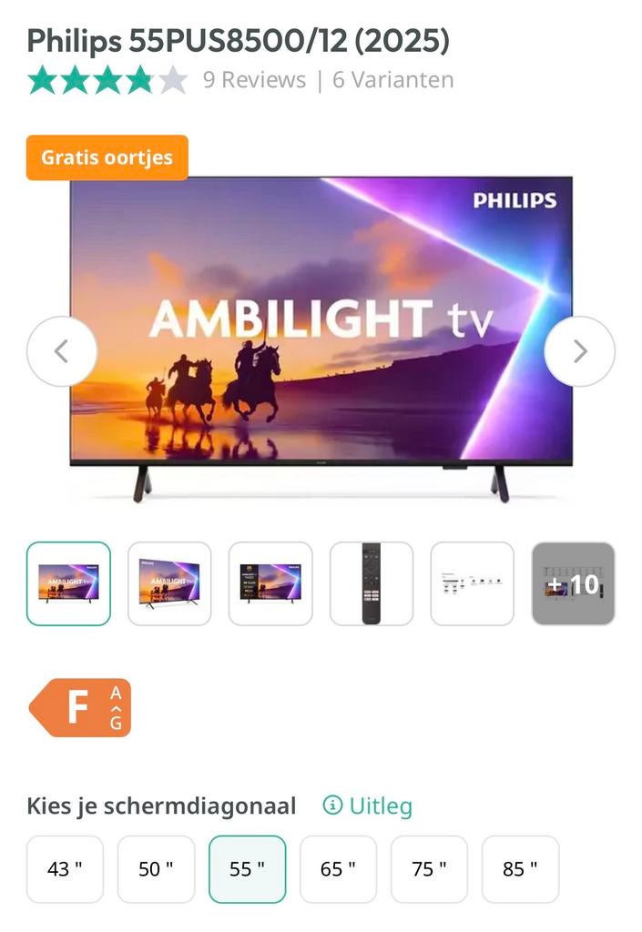 Nieuw tv philips ambilight 55inch 4k Qled, Enlèvement, Comme neuf
