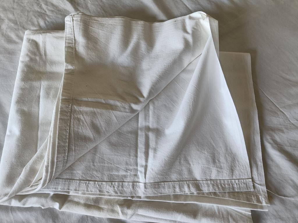 wit katoenen 1 pers laken, Huis en Inrichting, Slaapkamer | Beddengoed, Ophalen, Gebruikt, Eenpersoons, Wit