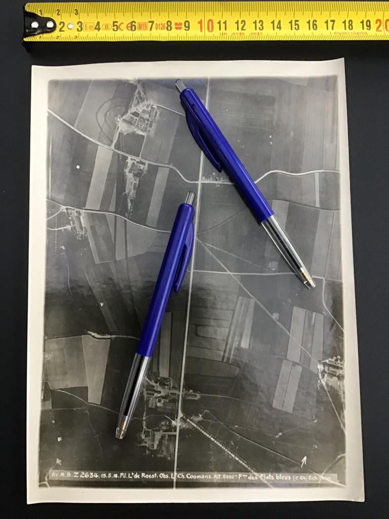 Vue aérienne originale de l'armée belge WW1 Leffinge, Collections, Objets militaires | Général, Enlèvement ou Envoi